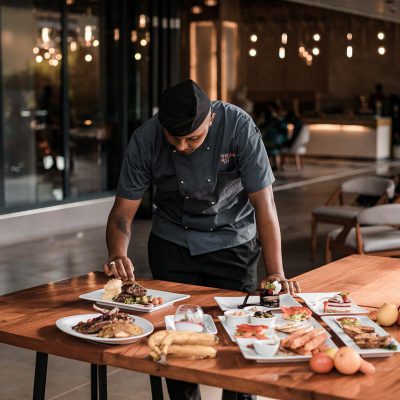 chef preparing the service