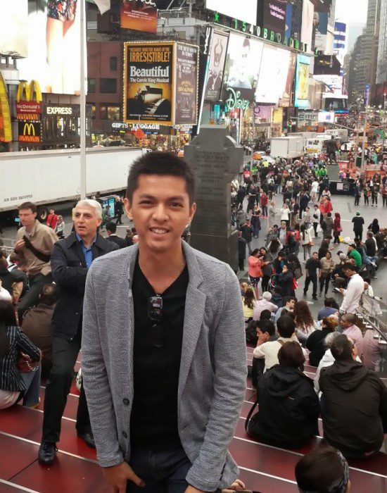 J1 visa candidates visiting Times Square
